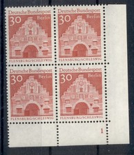 Berlin 1967   Mich Nr. 275  **  Eckr-4er Block  Formnummer FN1  Gummi  tadellos
