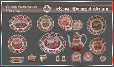 Enoch Wedgwood "Royal Homes of Britain"  teller tasse rot schale England