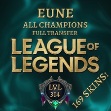 League of legends LOL EUNE account (Full transfer with Email) 169 Skins Lvl 314