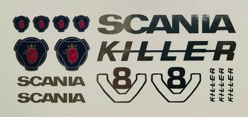 15teil scania chrom aufkleber - scania,