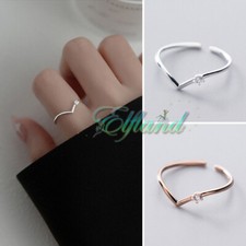 Echt 925 Sterling Silber * Ring Fingerring * Zirkonia Verstellbar