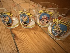 Asterix Obelix 2001 Glas Uderzo Goscinny 4-Teilig Troubadix RAR Selten Nutella