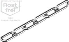 Edelstahlkette langgliedrig ~DIN 763, Rundstahlkette, Edelstahl A4, Ankerkette