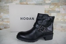 HOGAN Gr 39,5 Stiefeletten booties Schuhe Reptilprint schwarz NEU ehem UVP 390 €