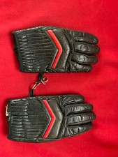 skihandschuhe Fingerhandschuhe Leder schwarz rot kurz Gr. 6 oder small