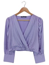 ZARA Kimono-Bluse Damen Bluse Gr. DE 38 lila Casual-Look