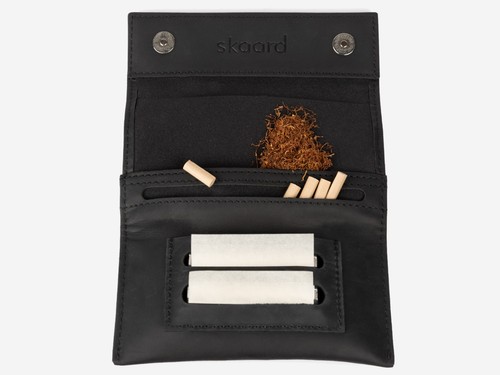Tabaktasche echtleder schwarz - echtleder,