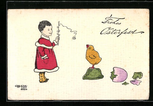 Künstler carl diehl kind - künstler-ak,