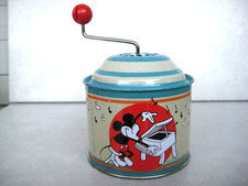 Seltene ältere Manuelle Werbe-Metall-Spieluhr "WALT DISNEY MICKEY MOUSE" Werbung