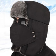 Herren Flieger Polizeimütze Wintermütze Trapper Skimütze Winddicht Warm Hüt Cap