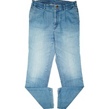 WALBUSCH 102 L32 Jeans Hose blau Herren Houston Stretch Chino Straight Leg W34