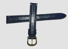 Leder Ersatzarmband Armband  Uhrenarmband 13  mm dunkel blau  251310+DB