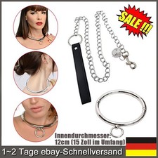 Frauen Halsband Metal Mit O-Ring Abschliessbar Halsreif BDSM Sklavin Bondage❤️