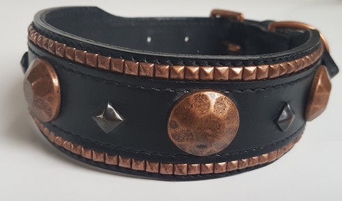 Nieten leder halsband - -, leder-halsband