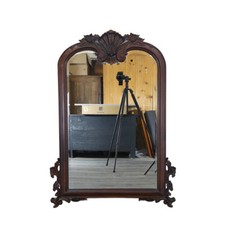 Spiegel Wandspiegel mit Holzrahmen im antiken Stil Mahagoni H:112 cm  -11727-