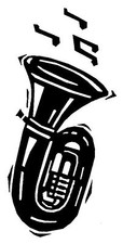 Aufkleber Tuba Blasinstrumente
