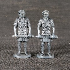 2 x Zinnfigur Julius Caesar, Römer mit Schwert, unbemalt, gebraucht