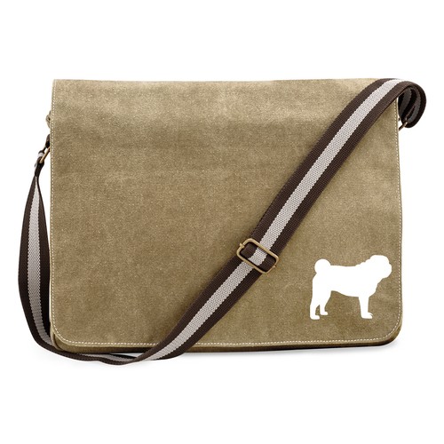 Umhängetasche mops silhouette - mops,