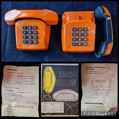 Haustelefon ddr orange - ddr, plastik