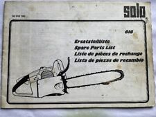 Solo 616  Motorsäge - Ersatzteilliste mit Schnittzeichnungen