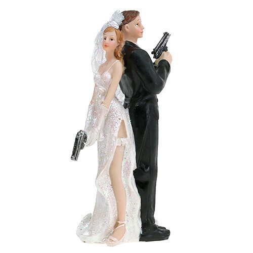Tortenfigur brautpaar agenten - tortenfigur,