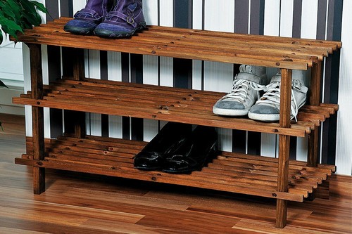 Schuhregal tannenholz dunkel - tannenholz,