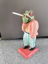 Deco Holzfiguren Vintage 90er Jahre Motiv: Frosch mit Zigarette
