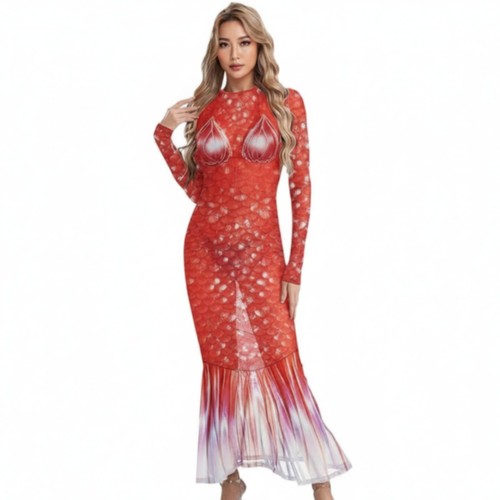 Kleid mit fischschuppenmuster - kleid,