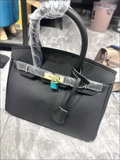 Damen Office echtleder Handtasche In Schwarz
