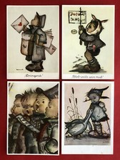 4 x Künstler AK HUMMEL 1953/58/74 Kinder als Briefträger Postbote  ( 75775