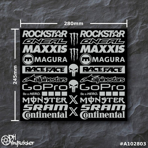 Sponsoren stickersatz grau - sponsoren,