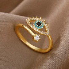 Vergoldeter Evil Eye Ring