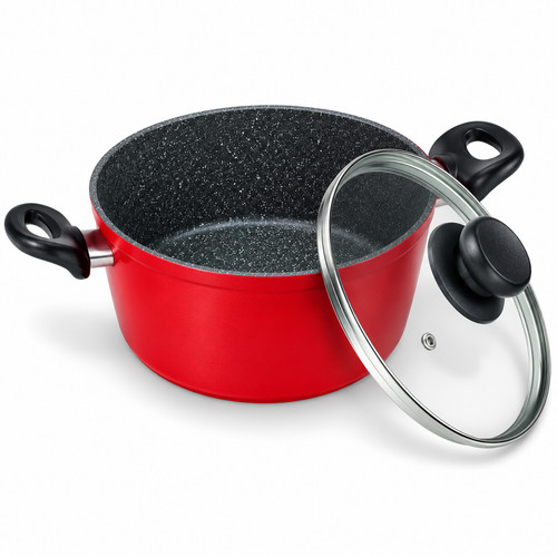 Stoneline kochtopf 24cm - kochtopf, rot
