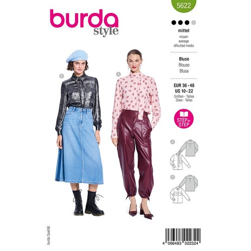Blusen burda 5622 - burda,