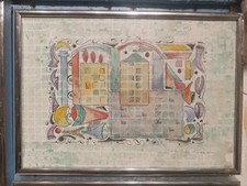 Informelle Komposition Abstrakt Informel Zeichnung Aquarell Karl Köberlein Paris