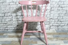 Shabby Holzstuhl Sprossenstuhl Stuhl fuchsia rosa 60er Jahre Vintage Shabby Chic