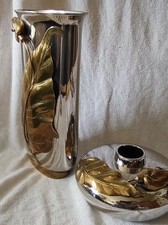 2 x Vase Designer Chrom/Verchromt Messing massiv und Schwer Jugendstil Stil