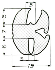 Scheibengumm für MB Trac große Front + Heckscheibe 5 mm Glas/3 mm Blechr KP 2