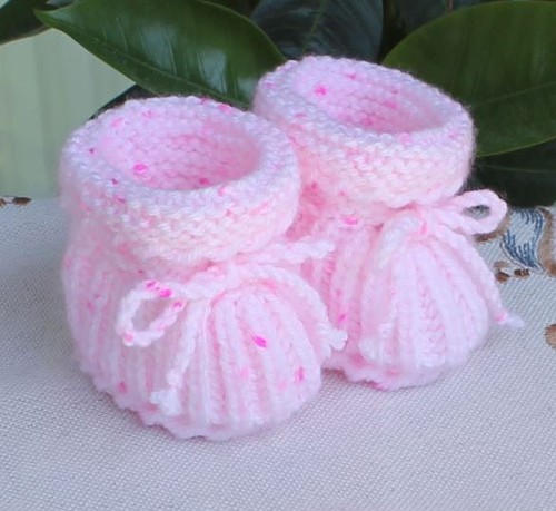 Babyschuhe gestrickt mini rosa