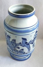 Vintage Delft G.K.B. Blue Design Handbemalte Blumenvase
