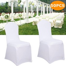 10/50 Stück Stuhlhussen Universell Stretch Stuhlbezug Stuhlüberzug Weiß/Schwarz