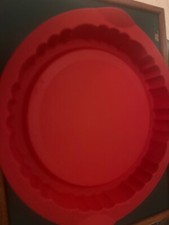 Wie NEU Tupperware Silikonform Obstboden Tarte Quiche Backform Tortenboden ROT 
