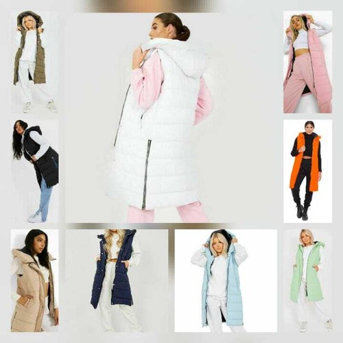 Damen long line kapuzen - long,