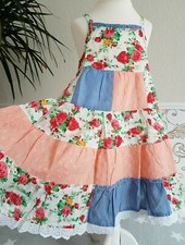 Mädchen Kleid Patchwork Midi