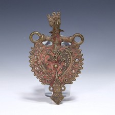 Indian Bronze Lord Shiva & Nandi Pendant - 20 th. C.