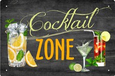 Cocktail Zone Blechschild