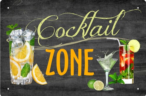 Cocktail zone blechschild - zone,