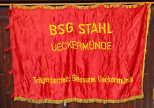 große Fahne Ehrenbanner DDR DTSB BSG Stahl Ueckermünde Trägerbetrieb Gießerei