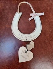 Mr & Mrs Hufeisenform hängende Plakette