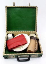 alter DDR Picknick Koffer Hartschale Vintage Camping Oldtimer grün (N)